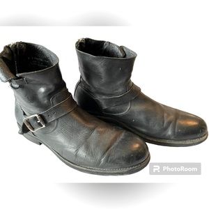 Frye Biker Harness Boots Rear Zips Buckle